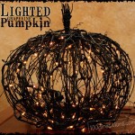 Back grapevine pumpkin with lights