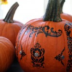 Stenciled Halloween pumpkin