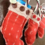 Hand dyed stocking gift card holder designed by Jen Goode