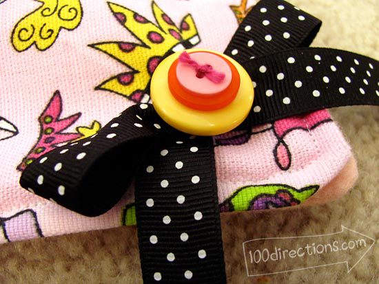 pretty button bow for doll sleeping bag pretty button bow for doll sleeping bag
