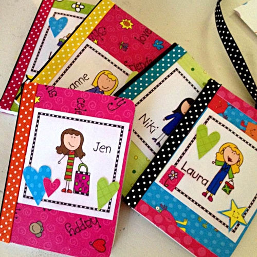 Personalized mini notebooks with Laura Kelly's Me and My Peeps papers