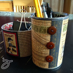 Buttons on the side of an upcycled can