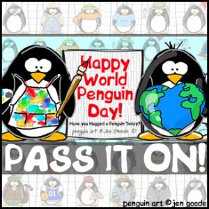 Happy World Penguin Day Penguins by Jen Goode