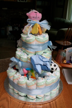 Diaper cake for baby shower by Jen Goode