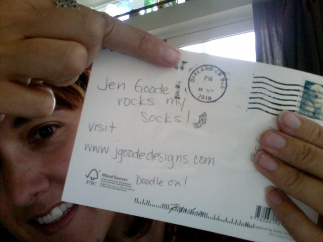 Penguin postcard message from Trisha Lyn
