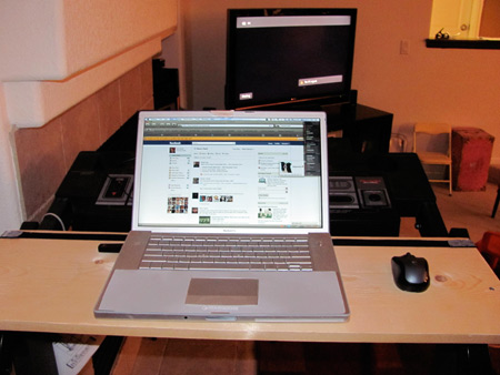 Laptop on my treadmill desk