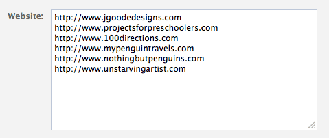 Domains on Facebook profile won't edit correctly