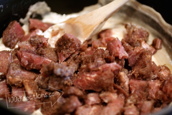 adding beef to make stroganoff