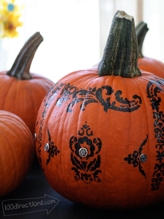 Stenciled Halloween pumpkin