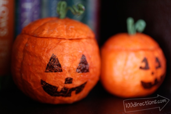 Hand made Strofoam Jack-o-Lanterns