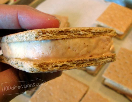 Pumpkin pie ice cream sandwich