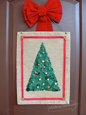 Button art Christmas Tree by Jen Goode