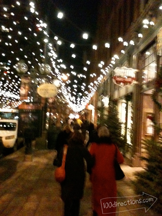 Walking along the twinkling lights after seeing the Colorado Ballet's Nutcracker