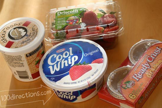 Frozen Yogurt and COOl WHIP pie ingredients