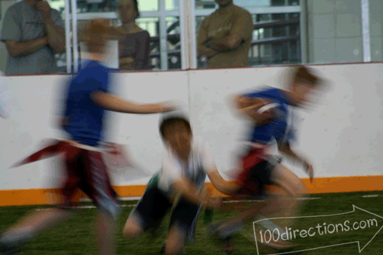 My youngest son diving for a tackle at a flag football game. My youngest son diving for a tackle at a flag football game.