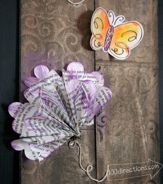 Paper flower and butterfly by Jen Goode