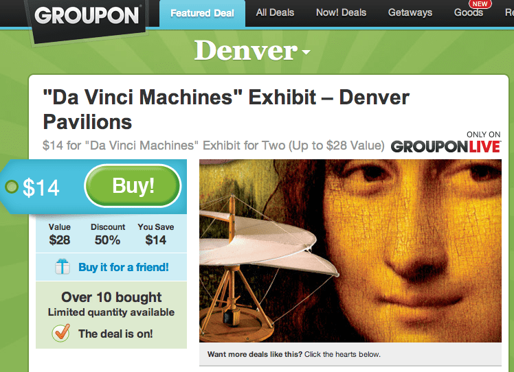 Leonardo da Vinici Machines exhibit at the Denver Pavillions
