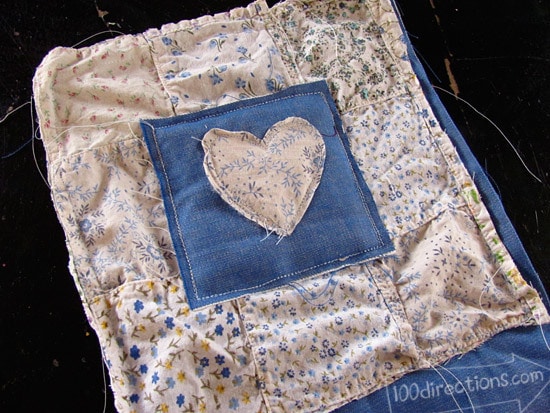 sewing recycled fabric scraps