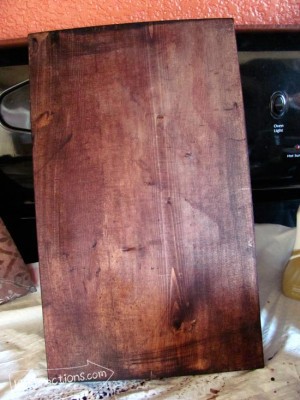 Dye wood with Rit Dye - once dry, apply clear sealer