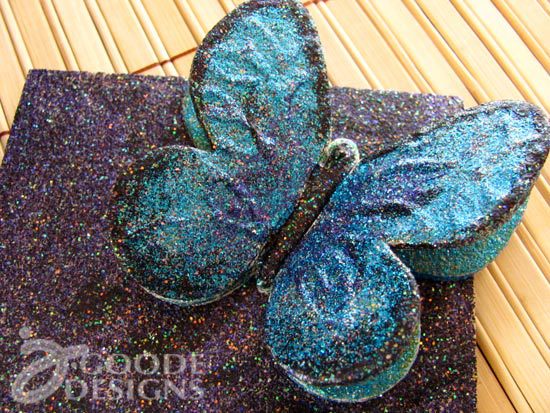 Glitter butterfly with Decoart