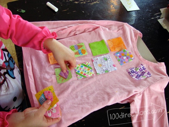 Upcycled a kids shirt using scrap fabric