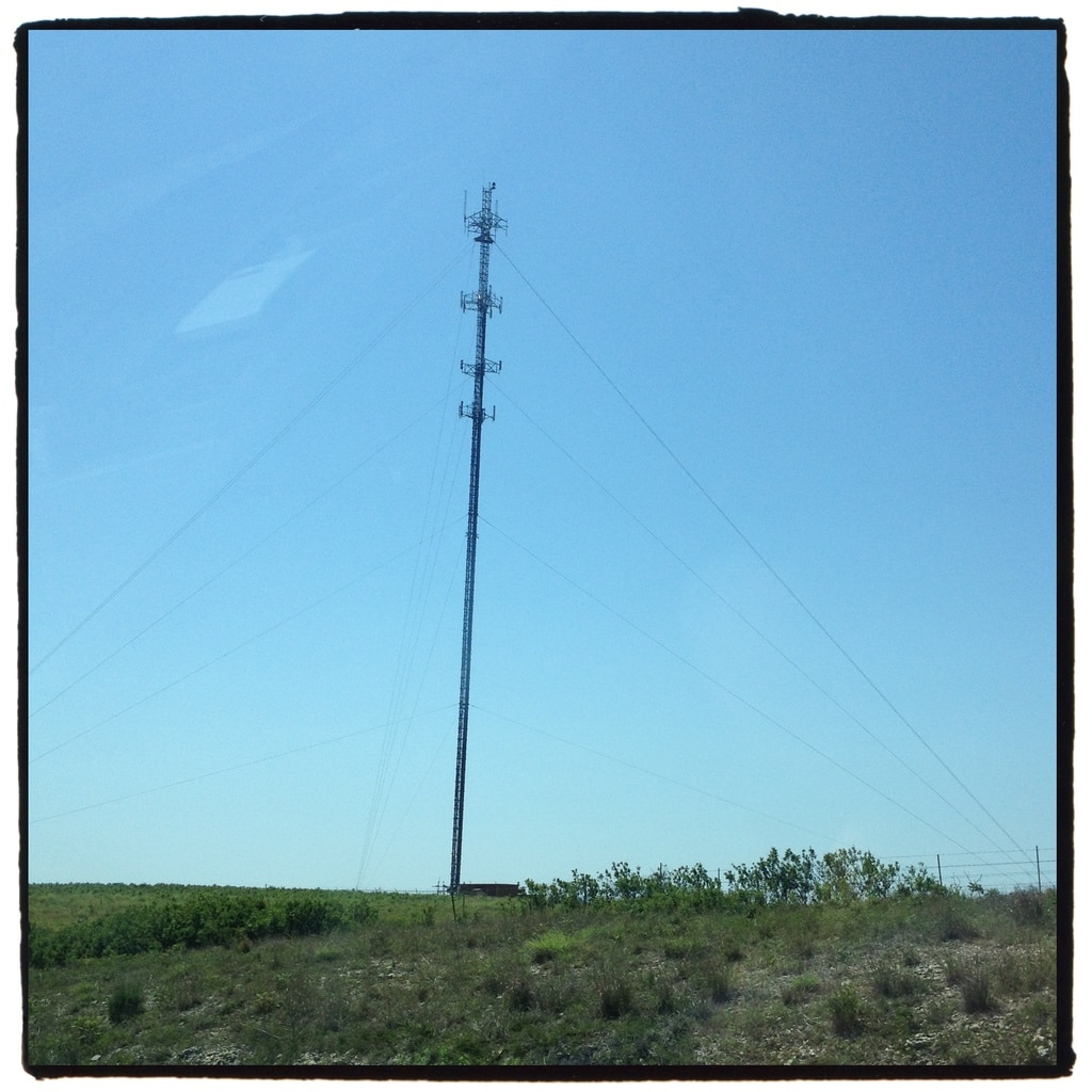 A lone cell tower in the middle of nowhere