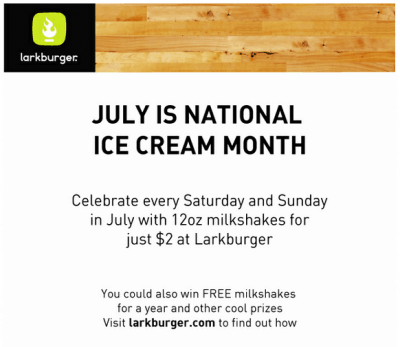 July is Ice Cream month at Larkburger
