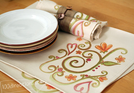 Use DecoArt Ink Effects to make a custom place setting