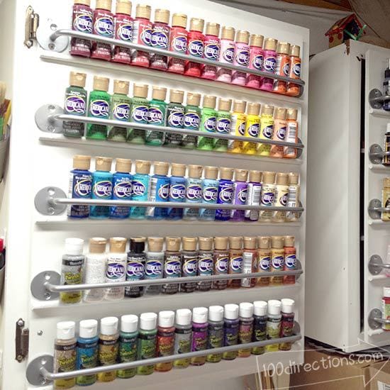 Paint organizing cabinet door