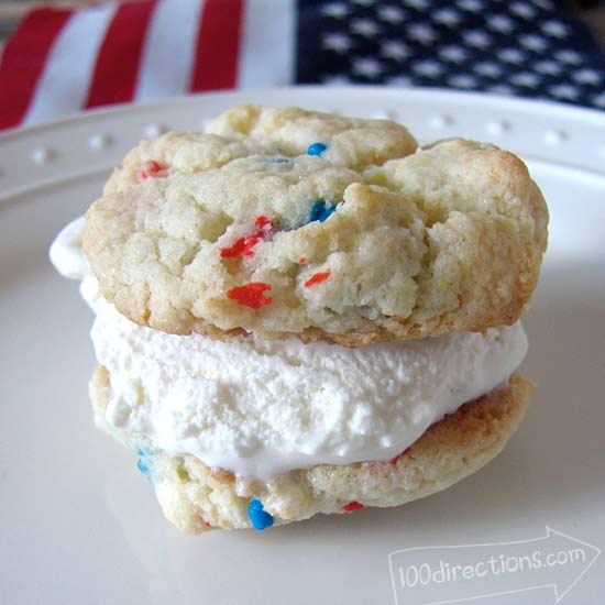 make an ice cream sandwich with cake mix cookies