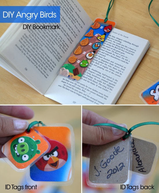 Make ID tags and bookmarks with Angry Birds Cheese Nips