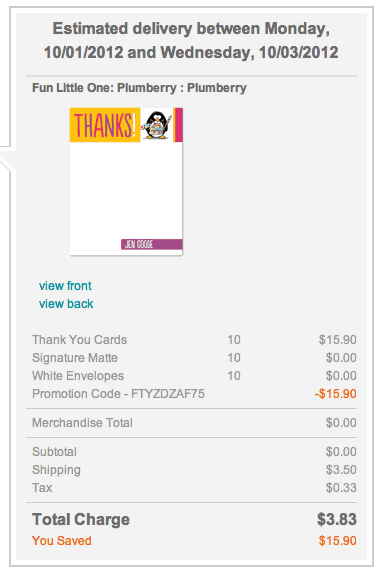 Personalized Thank You cards from Tiny Prints Personalized Thank You cards from Tiny Prints