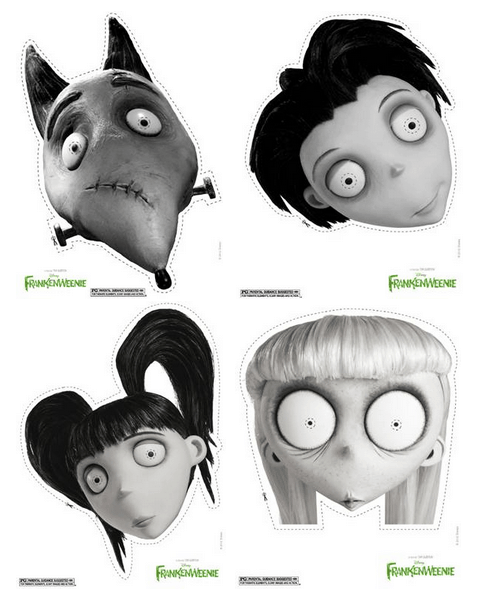 Frankenweenie Printable Masks