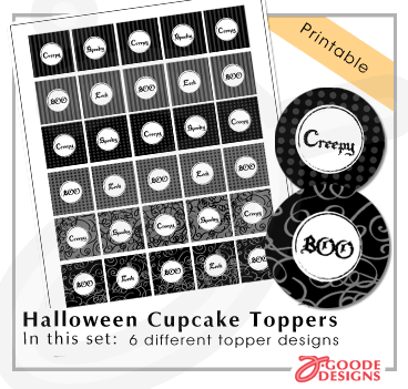 Printable Halloween Cupcake Toppers
