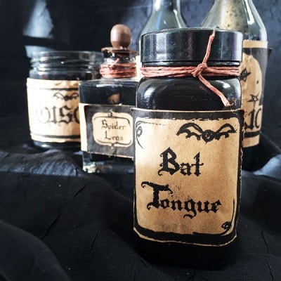 Make your own Halloween potion bottles with free labels by Jen Goode