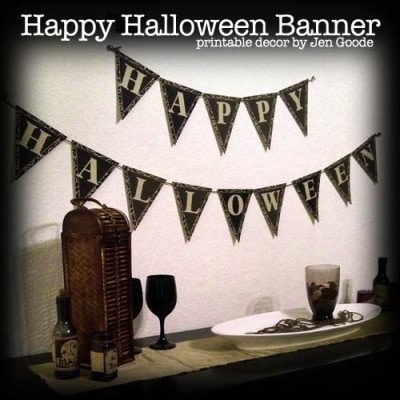 Printable Happy Halloween banner