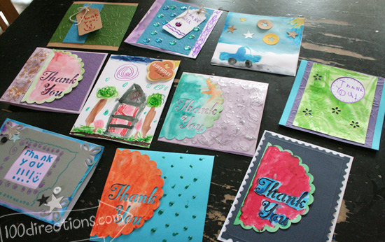Whole bunch of handmade cards made by kids