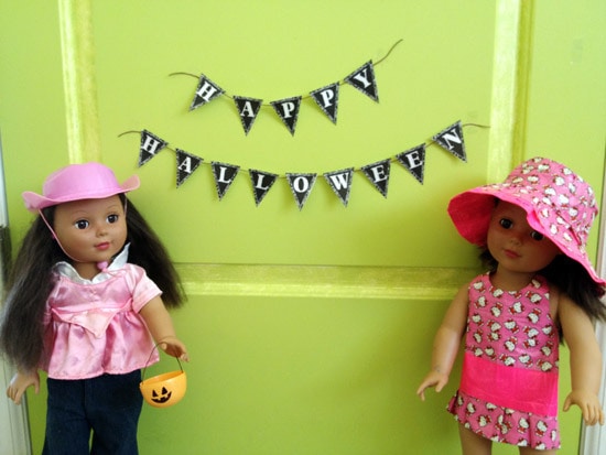 Happy Halloween banner printable for dolls