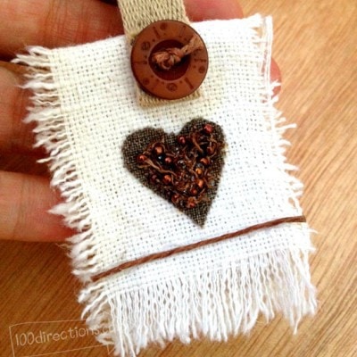 Mixed Media Fabric Gift Tag DIY by Jen Goode