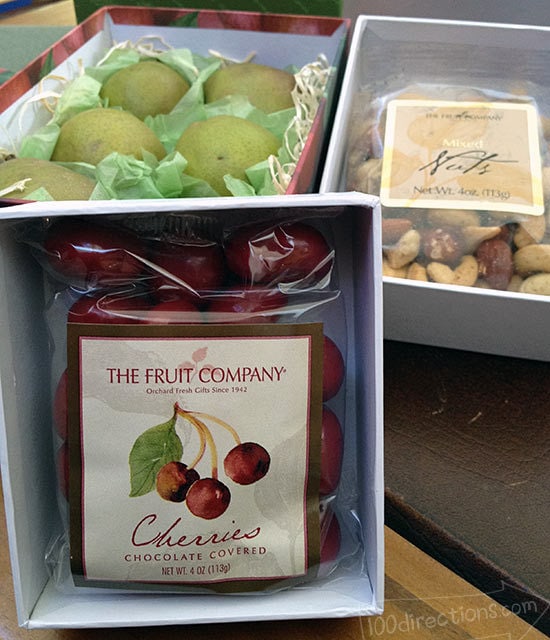 Cherries, nuts and pears - Pearfully Yours Gift Tower