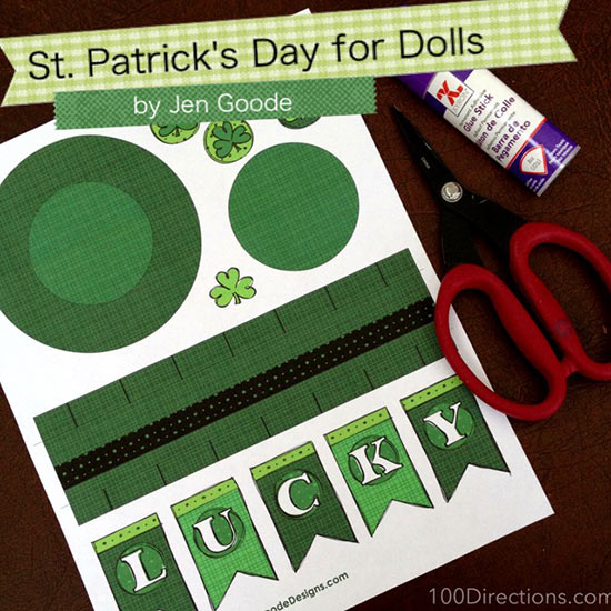 St. Patricks Day printable doll set by Jen Goode