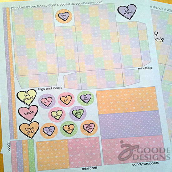 Valentine's Day printable set by Jen Goode