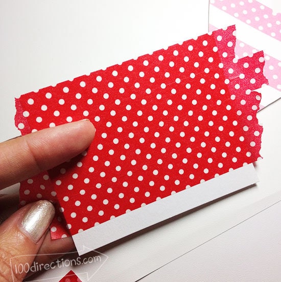 Cover paper with washi tape then cut out shapes
