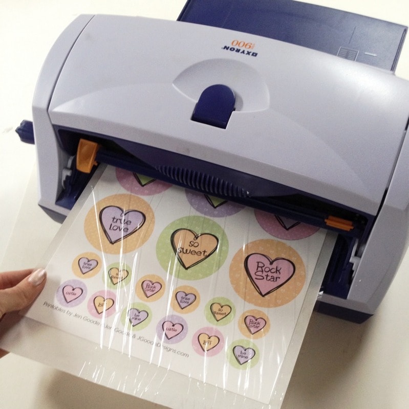 Use your Xyron Creative Station to turn the printable art into stickers