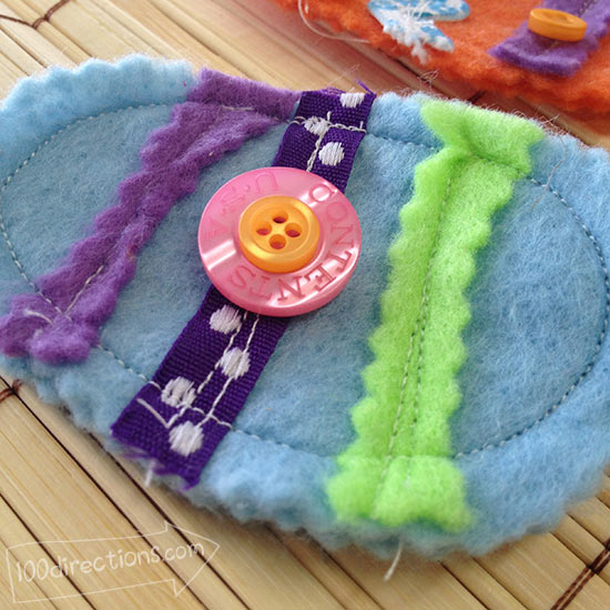 Mini felt Easter Egg treat pouch with buttons