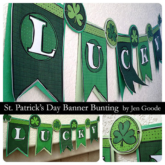 St. Patrick's Day printable banner by Jen Goode