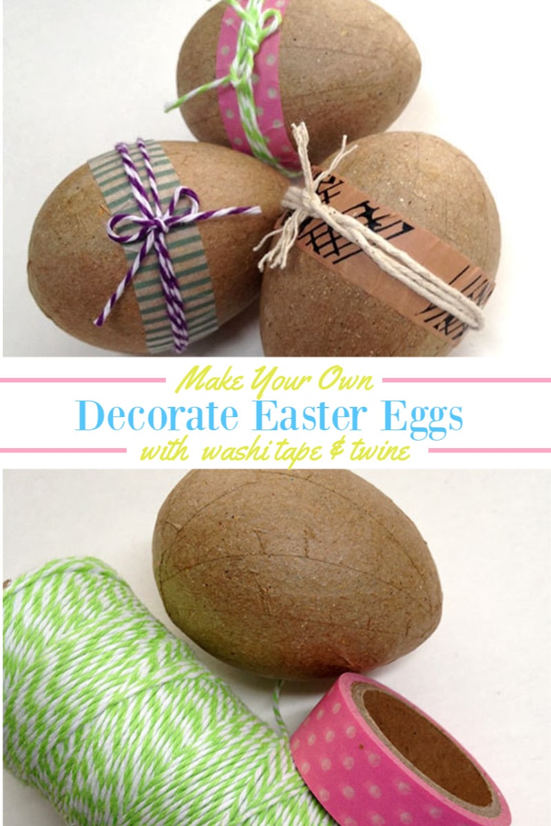 Decorate Easter Eggs with Washi Tape and Twine