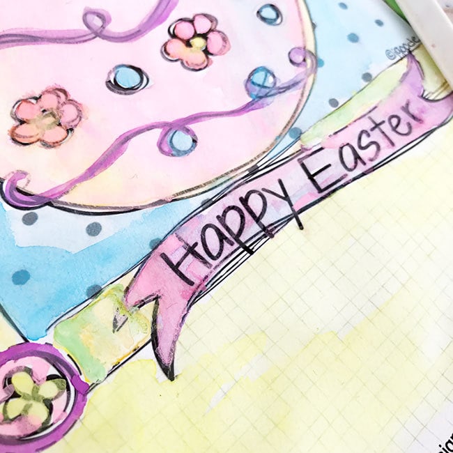 Close-up of Easter coloring page by Jen Goode
