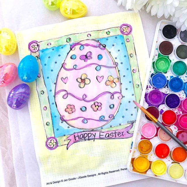 Pretty Easter Egg Coloring Pages - 100 Directions