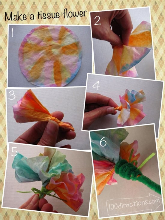 How to make a hand painted tissue flower